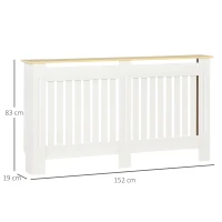 HOMCOM Cubre Radiador 152x19x83 cm Cubierta de Radiador de MDF con Dispositivo Antivuelco Diseño Moderno para Sala de Estar Dormitorio Blanco(m-3)