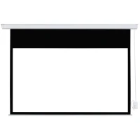 HOMCOM Pantalla de Proyector Eléctrica 80 Pulgadas Pantalla Proyección 16:9 con Mando a Distancia 209x7,5x142 cm Blanco(m-1)