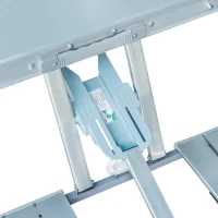 Outsunny Mesa Maleta de Camping Plegable Portátil con 4 Asientos y Agujero para Sombrilla Estructura de Aluminio para Playa Picnic 136x85,5x66 cm Plata(m-7)