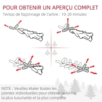 HOMCOM Arbre de Noël artificiel avec support en acier 253 branches enneigées socle pliable hauteur 135 cm vert(m-6)