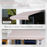 Outsunny Toldo Manual con Manivela 3x2m Toldo con Brazo Plegable Retráctil Ángulo Ajustable de Aluminio Protección Solar para Puerta Ventanas Balcón Beige(m-6)