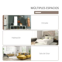 HOMCOM Perchero Zapatero con Banco 4 Ganchos 2 Compartimentos Abiertos 2 Cajones Extraíbles y Estante Inferior Moderno para Recibidor Entrada 89x42x172 cm Blanco(m-6)