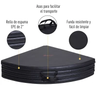 HOMCOM Colchoneta de Pole Dancing Colchoneta Amortiguadora Pole Dancing Colchoneta Bailar en Barra Plegable de Entrenamiento de Seguridad 5cm de Grosor Ф150x5cm(m-5)