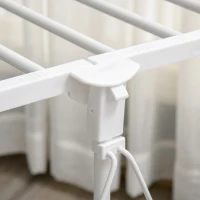 HOMCOM Perchero Plegable para Ropa con Ruedas Barras para Colgar Extensibles Altura Ajustable y 2 Estantes Tendedero de Ropa Tipo Torre 88-157x50x95-160 cm Blanco(m-8)