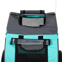 PawHut Remolque Bicicleta Perros Mascota con Anillo Bandera Reflector de Seguridad Remolque Bici Cabina 78x55x65cm(m-7)