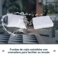 Outsunny Conjunto de Muebles de Ratán para Jardín Patio Hotel con Mesa Ø51x46 cm y 2 Sillas Mecedoras 65,5x76x82,5 cm con Cojines Lavables y Almohadas Blanco y Marrón(m-8)