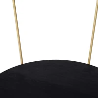 Mesita de Centro Dos Niveles Redonda Estilo Moderno Con Patas de Diseño Φ45x48Al cm Negro y Dorado(m-9)