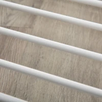 HOMCOM Perchero Plegable para Ropa con Ruedas Barras para Colgar Extensibles Altura Ajustable y 2 Estantes Tendedero de Ropa Tipo Torre 88-157x50x95-160 cm Blanco(m-9)