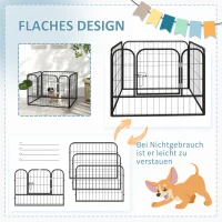 PawHut Parque para Perros de 4 Paneles Parque de Juegos Plegable para Mascotas para Exterior e Interior 82x82x60 cm Gris(m-5)