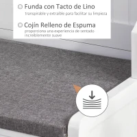 HOMCOM Perchero Zapatero con Banco 4 Ganchos 2 Compartimentos Abiertos 2 Cajones Extraíbles y Estante Inferior Moderno para Recibidor Entrada 89x42x172 cm Blanco(m-7)