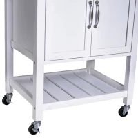 HOMCOM Carro de Cocina Carrito de Servir Multiusos Estantería Carrito Auxiliar con Ruedas para Baño Dormitorio con Estante Cajón Armario 65x48x90cm(m-8)