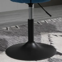 HOMCOM Barhocker Drehhocker Drehstuhl Küchenstuhl Stahl höhenverstellbar samtige Berührung Polyester+Stahl Blau 66 x 60 x 83-98 cm(m-9)