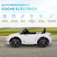 HOMCOM Coche Eléctrico para Niños Bentley GT Coche de Batería para Niños de +3 Años Velocidad 2,5-5 km/h 108x60x43 cm Blanco(m-4)