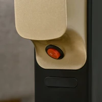 HOMCOM Calefactor Eléctrico 1000W/2000W Radiador de Mica con Mando a Distancia para 15-20 m² 56x26,5x61,5 cm Negro(m-9)