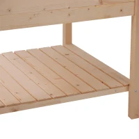 Outsunny Huerto Urbano Tabla de Crecimiento Mesa de Cultivo Vintage con Estante de Almacenaje Mesa Exterior Jardín para Plantación 91x91x81cm Madera(m-7)