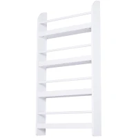 HOMCOM Estantería de Pared de Libros con 4 Estantes Librería Infantil para Hogar Oficina Carga 30kg 59x12x113cm Blanco(m-7)