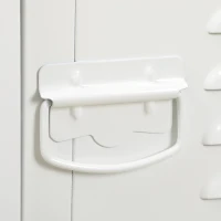 HOMCOM Rolling Storage Cabinet 3-Tier Mobile File Cabinet with Wheels & Metal Doors for Home Office, Living Room, White(m-8)