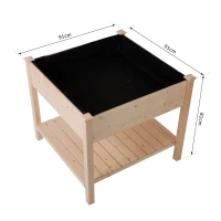 Outsunny Huerto Urbano Tabla de Crecimiento Mesa de Cultivo Vintage con Estante de Almacenaje Mesa Exterior Jardín para Plantación 91x91x81cm Madera(m-3)