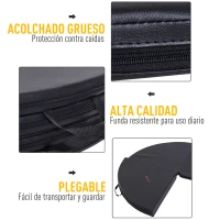 HOMCOM Colchoneta de Pole Dancing Colchoneta Amortiguadora Pole Dancing Colchoneta Bailar en Barra Plegable de Entrenamiento de Seguridad 5cm de Grosor Ф150x5cm(m-4)