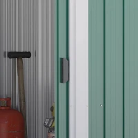 Outsunny 6x3ft Garden Metal Storage Shed w/ Double Sliding Door & Air Vents, Tool Storage for Backyard Patio Lawn, Green(m-7)