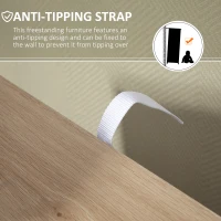 HOMCOM Bathroom Cabinet, Freestanding Storage Cabinet with 4 Drawers, Door Cupboard for Living Room, Kitchen, Bedroom, Natural(m-7)