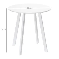 HOMCOM Dining Table, Kitchen Table, for 2 People, High Gloss Surface, with Table Feet, White, 72 x 72 x 75cm(m-3)