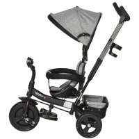HOMCOM Kids Polyester Sun Canopy Ride-On Tricycle Baby Stroller w/ Handle Purple(m-11)