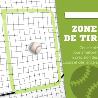 HOMCOM Filet de rebond de football 123L x 90l x 174H cm cible et sardines de fixation fournies noir vert(m-4)