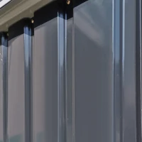 Outsunny Abrigo de Jardim 1,07m² 142x84x189cm Abrigo de Jardim de Aço Galvanizado com Porta Fechadura e Orifícios de Drenagem para Armazenamento de Ferramentas Cinza(m-9)