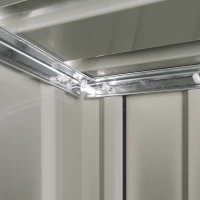 Outsunny Abrigo de Jardim 1,07m² 142x84x189cm Abrigo de Jardim de Aço Galvanizado com Porta Fechadura e Orifícios de Drenagem para Armazenamento de Ferramentas Cinza(m-8)