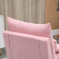 HOMCOM Armchair with Ottoman, incl. Cushion, 68 cm x 91.5 cm x 88 cm, Pink(m-4)