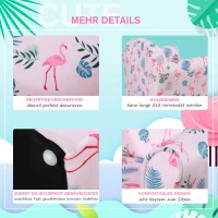 HOMCOM kinderbank mini-bank-stoel met antislipvoetjes patroon met roze flamingo‘s(m-5)