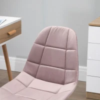 Vinsetto Sedia da Ufficio Girevole , Design Ergonomico e Regolabile Senza Braccioli, Rosa, 59x59x81-91cm(m-7)