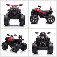 HOMCOM Elektrische kinderquad kindermotor 3-8 km/u 45 minuten bedrijfstijd LED-licht(m-8)