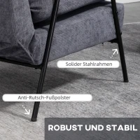 HOMCOM oorfauteuil met kruk, fauteuil met verstelbare rugleuning, grijs(m-7)