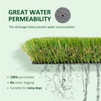 Outsunny Realistic 13 x 3.3ft Thick Artificial Grass Turf with 1.5" Pile Height Non-toxic Synthetic Lawn Carpet UV resistance with Drainage Holes for Indoor, Outdoor, Patio, Garden, Lawn, Balcony(m-5)
