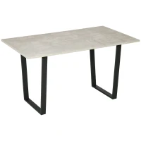 HOMCOM Esstisch Beistelltisch mit Kufengestell modern Küchentisch im Zementoptik Beton Esszimmertisch Tisch Hellgrau 140 x 80 x 76 cm(m-1)