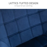 HOMCOM Accent Chair, Arm Chair with Wide Arms, Slanted Back, Thick Padding and Rubber Wooden Legs for Living Room Blue(m-5)