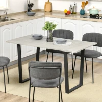 HOMCOM Esstisch Beistelltisch mit Kufengestell modern Küchentisch im Zementoptik Beton Esszimmertisch Tisch Hellgrau 140 x 80 x 76 cm(m-2)
