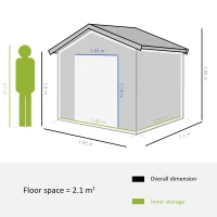 Outsunny 6x3ft Garden Metal Storage Shed w/ Double Sliding Door & Air Vents, Tool Storage for Backyard Patio Lawn, Green(m-3)