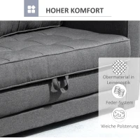 HOMCOM Multifunctionele Slaapbank Grijs | Comfortabele 2-Zits Sofa met Slaapfunctie | Ideaal voor Kleine Ruimtes(m-6)