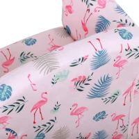 HOMCOM kinderbank mini-bank-stoel met antislipvoetjes patroon met roze flamingo‘s(m-9)