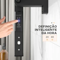 HOMCOM Toalheiro Elétrico de Parede ou Solo 150 W com Função de Temporizador e 8 Barras para Casa de Banho 53x35x90 cm Preto(m-5)