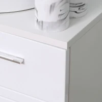 kleankin Waschbeckenunterschrank Badezimmerschrank Waschtischunterschrank mit 2 Türen Regal verstellbar U-förmiger Ausschnitt Spanplatte Weiß 60 x 30 x 62,5 cm(m-8)