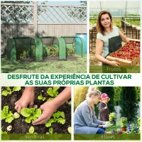 Outsunny Estufa 295x100x80 cm para Jardim Varanda Estufa Pequena para Cultivo de Plantas com 3 Janelas Estrutura de Aço e PVC Verde(m-6)