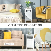 Stolik kawowy stolik nocny stolik okolicznościowy z szafką kolor biały(m-6)