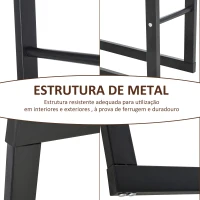 HOMCOM Suporte para Lenha de Metal Porta Lenha Metálico para Interior e Exterior Carga Máxima 100 kg 40x25x100 cm Preto(m-6)