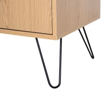 HOMCOM TV Schrank, TV-Kommode, Schrankelement mit Schublade und Offene Regale, Spanplatte, Metall, Grau, 140 x 39,5 x 49,5 cm(m-9)