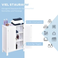 kleankin Badschrank Badezimmerschrank Badregal Kommode Standschrank 2 verstellbare Regale Holz MDF Weiß 60 x 30 x 80 cm(m-4)