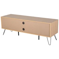 HOMCOM TV Schrank, TV-Kommode, Schrankelement mit Schublade und Offene Regale, Spanplatte, Metall, Grau, 140 x 39,5 x 49,5 cm(m-7)